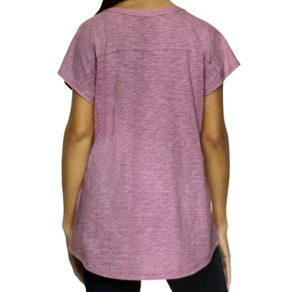 New Black Bow Slub Henley T-shirt - Picture 3 of 5